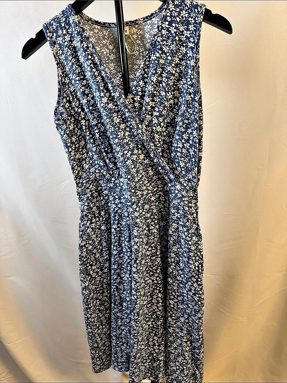 Auselily Floral Maxi Dress in Blue & White NWT
